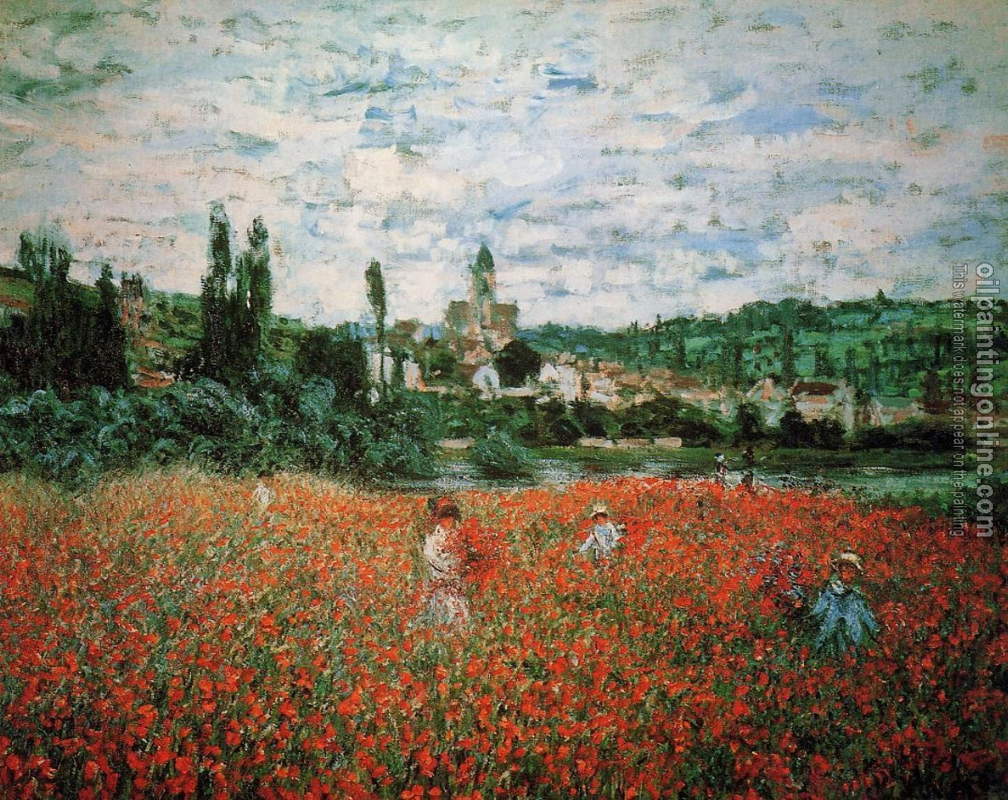 Monet, Claude Oscar - Poppy Field near Vetheuil